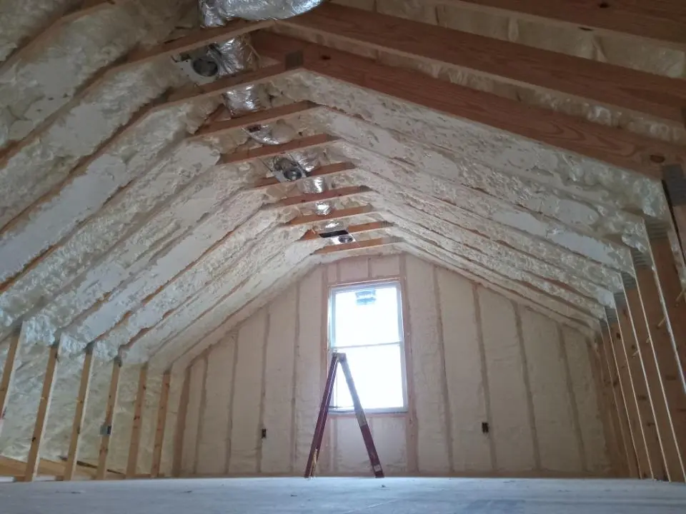 Spray foam roofing application for Crawl Space Insulation project in Manasquan